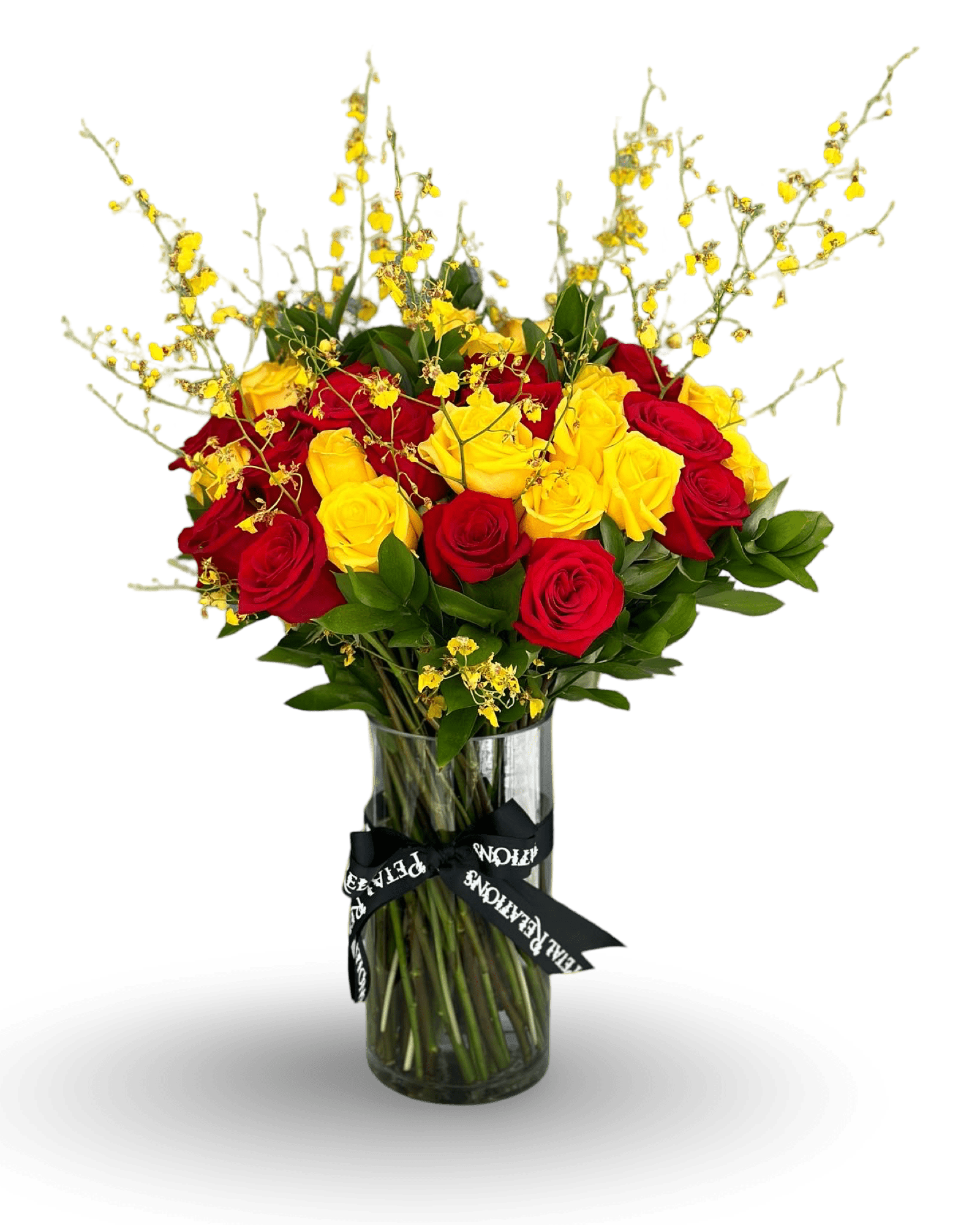 yellow and red roses orchids flowers Liza - Petal Relations
