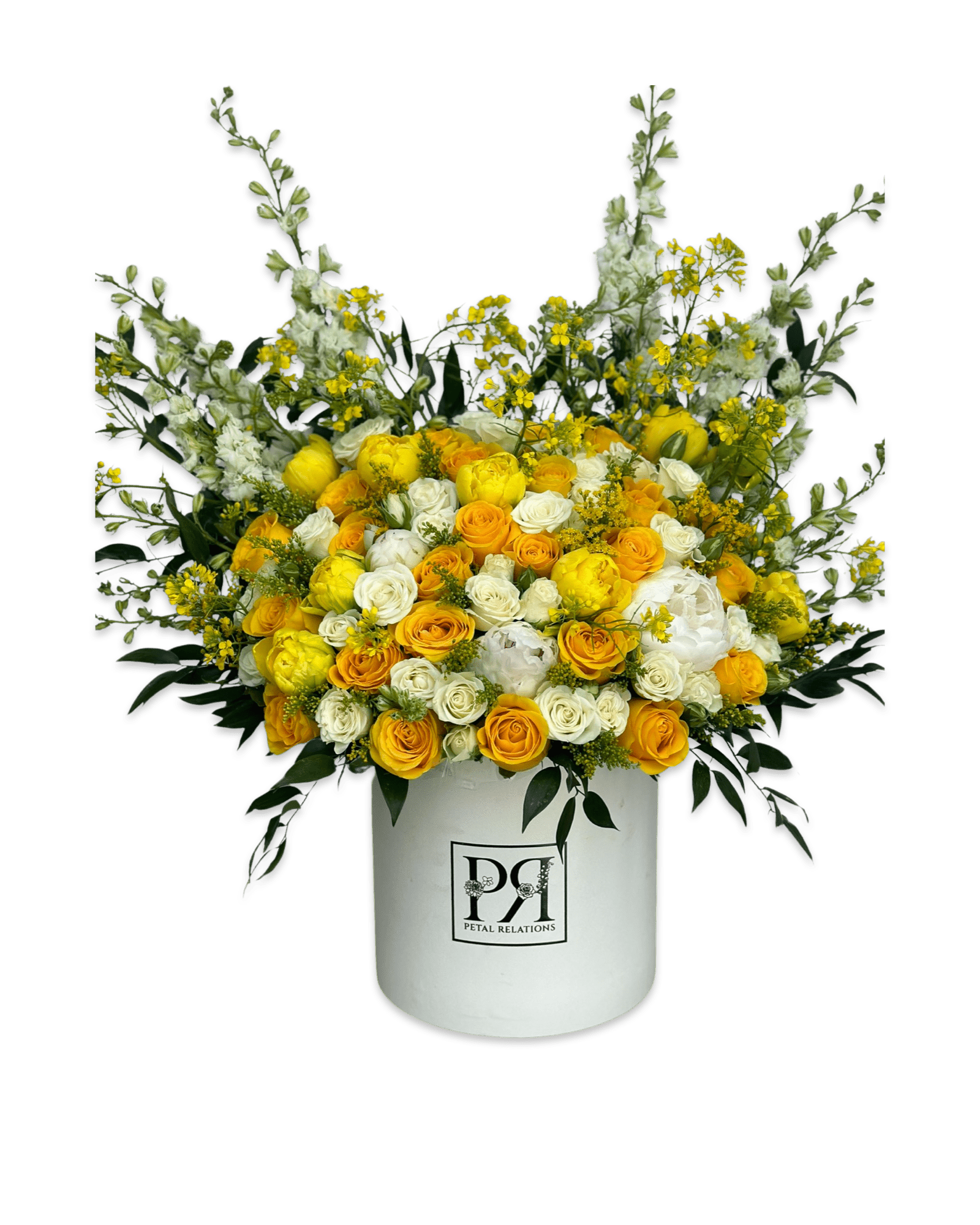 Oh She Fancy - Petal Relations white and yellow roses peonies spray roses