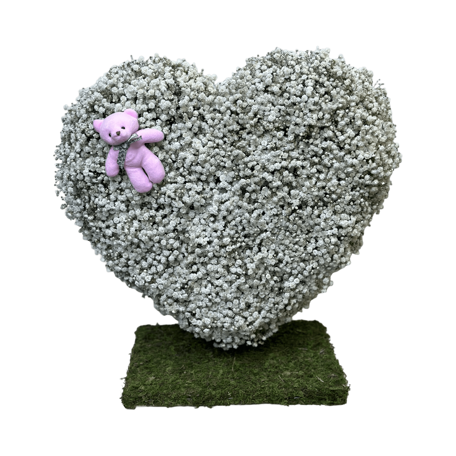 PR Standing White Heart: Baby's Breath - Petal Relations