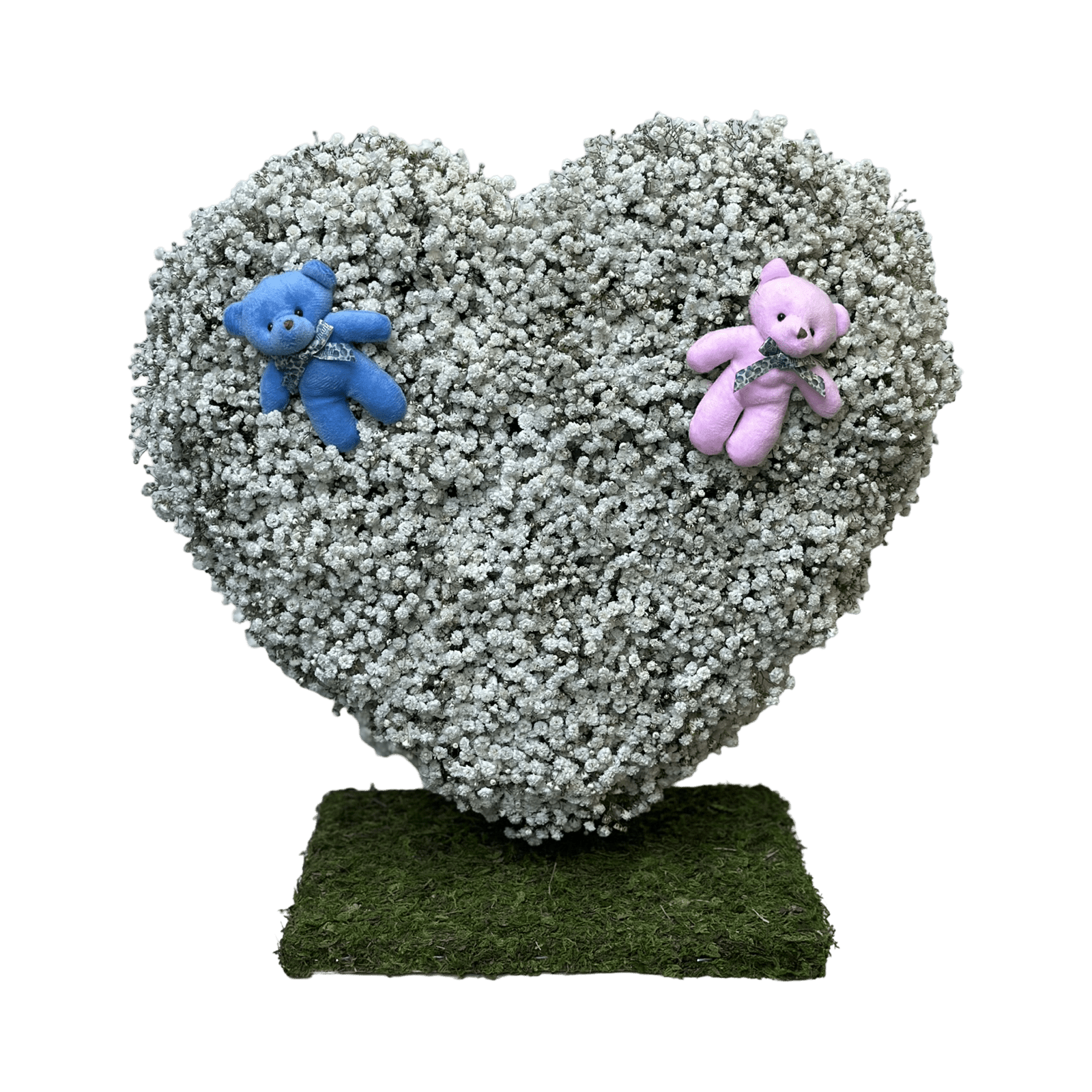 PR Standing White Heart: Baby's Breath - Petal Relations