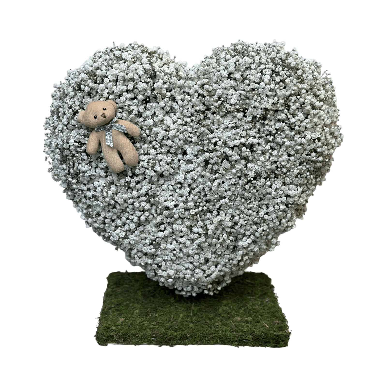PR Standing White Heart: Baby's Breath - Petal Relations