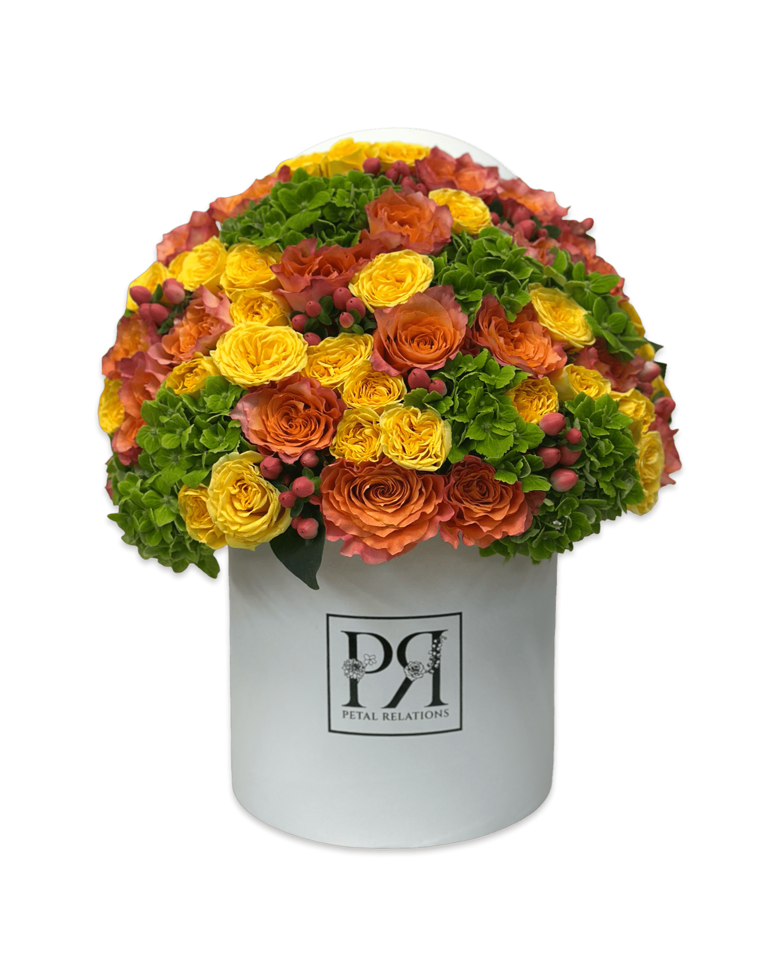 orange and yellow roses flowers Starburst In A Box - Petal Relations